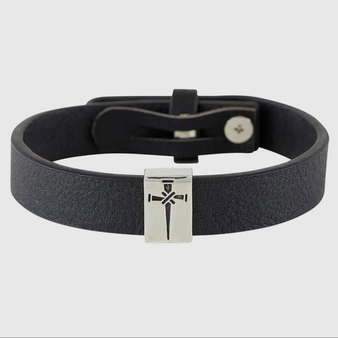 Leather Cross Bracelet