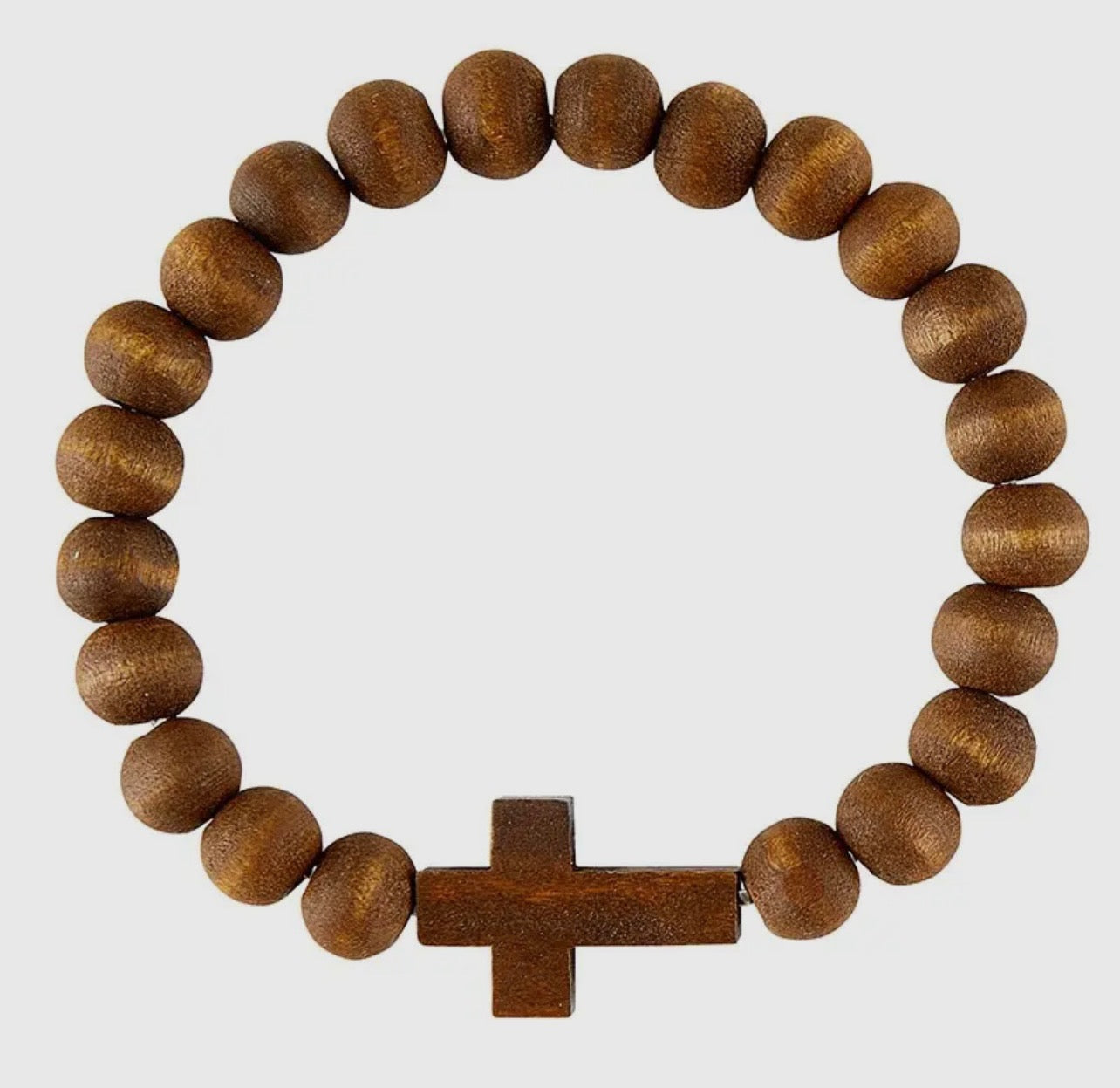 Wooden Bead Cross Bracelet