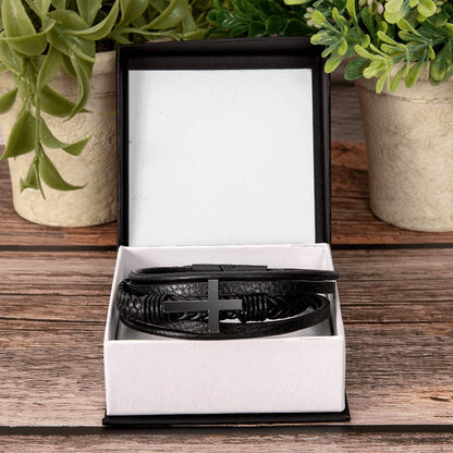 Leather Cross Bracelet