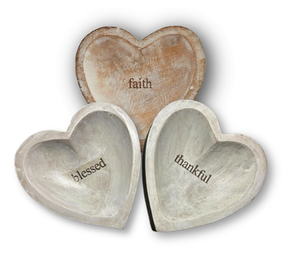 Wood Heart Tray